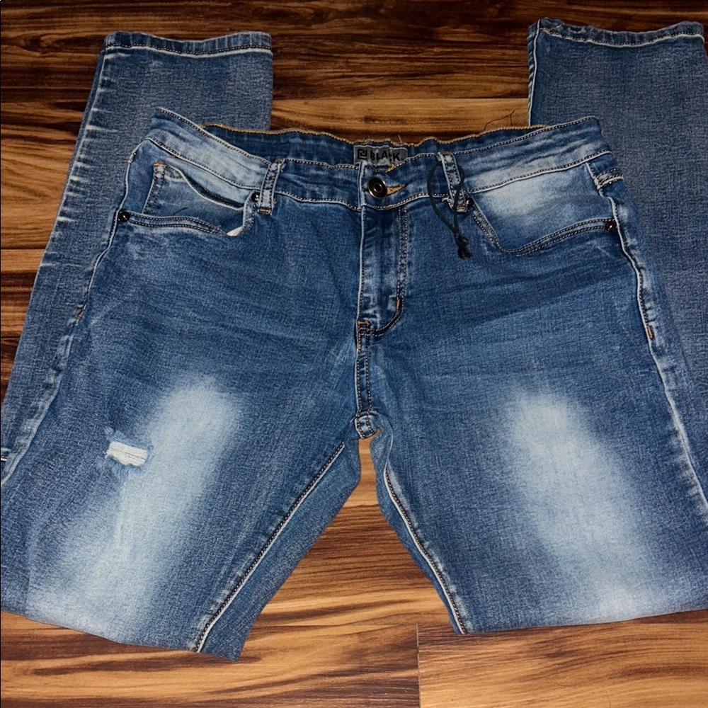 Black Brand Men's Distressed Blue Skinny Jeans